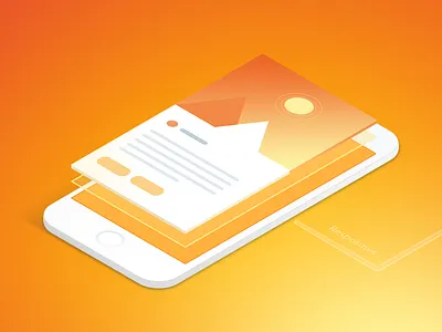 Maileden illustration ( New Brand ) builder color flat gradient illustration iphone isometric mail perspective templates vivid web