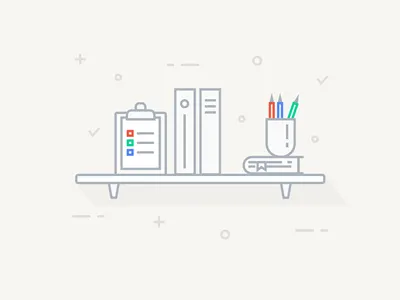 Illustration illustration line art office product shelf