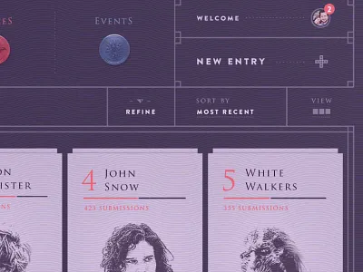 Game of Thrones Interface — top right game of thrones hbo icons interface