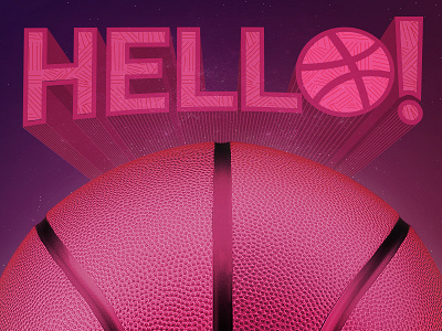 Hello there, Planet Dribbble! basketball debut hello my first shot planet thank you welcome