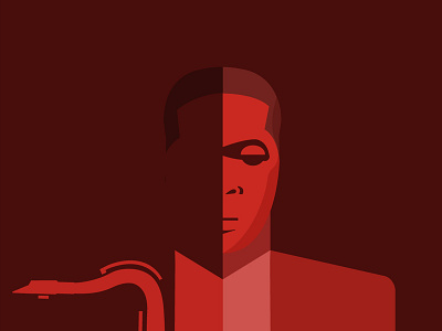 John Coltrane classic flat jazz minimal music sax vector