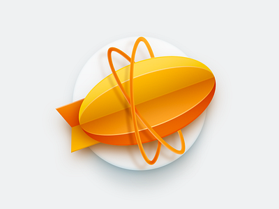 Zeplin airship icon yellow zeplin