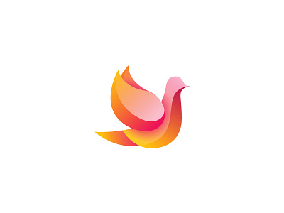 Pigeon animal bird dove gradient icon identity illustration light logo pigeon smooth sun