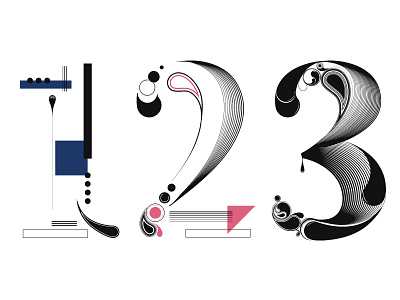 Elbowgrease chapter numerals 123 custom type editorial design graphic design illustrated typography lettering numerals type design
