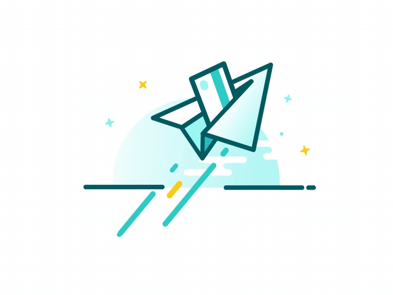 WorldPay - Plane after effects animation build gif loop paper plane worldpay
