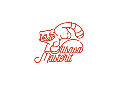 Olisava Logo Option 1 animal ball knitting logo of panda red threads