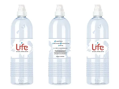 Getting to grips with the Life Water bottle bottle design branding design graphics labels life life water logo logo design product labels rebrand water