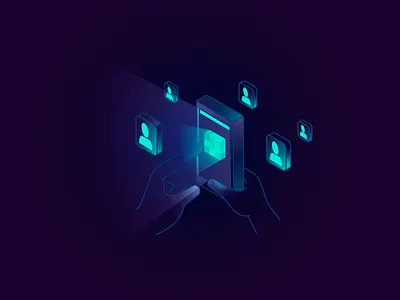 Share with your Beta-Testers / Packed app design digital hands icon illustration phone