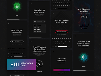 EUI Free Registration Walkthrough app form free freebie ios psd register ui ui design ui kit ux web design