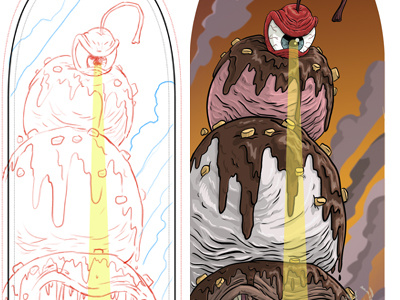 iSCREAM (top) character design digital illustration inks