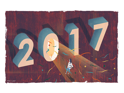 Hopeful Year 2017 adobe art conceptual design digital editorial illustration mixed media pastel photoshop year