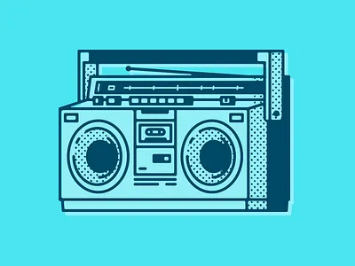 Boom Box Icon 80s blake stevenson boom box hiphop icon illustration jetpacks and rollerskates jetpacksandrollerskates retro vintage