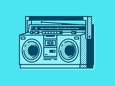 Boom Box Icon 80s blake stevenson boom box hiphop icon illustration jetpacks and rollerskates jetpacksandrollerskates retro vintage