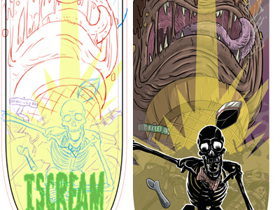 iSCREAM (bottom) character design digital illustration inks