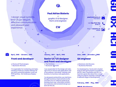 Hire ME! blue cv design paul spades print