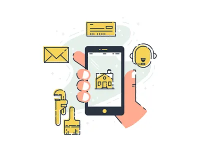 App app hand illustrations user