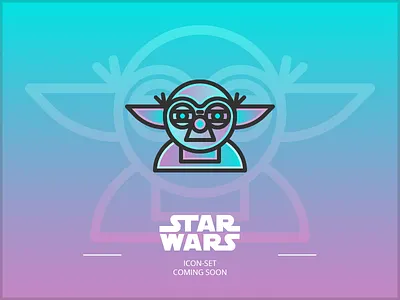 Yoda gradient icon line lineicon star starwars war yoda