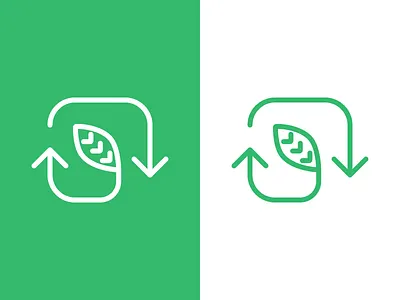 Alternative Transit community service cycle design green icon leaf logo recycling single color