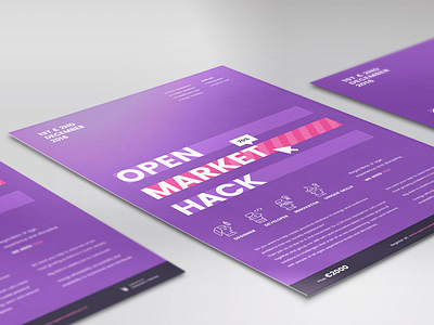 Flyer Open Market Hack event artwork concept design event flyer hackathon icon illustration netherlands