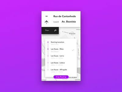 Company Navigation Screen android app design flat gps gradient ios material minimal mobile navigation ui