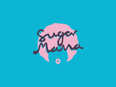 Sugar Mama afro branding candy cotton crest lips logo seal stamp sweets