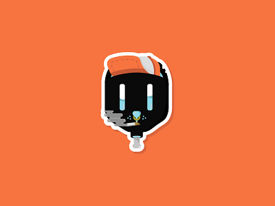 Jeff cat cigarette cool illustration silly smoke sticker vector