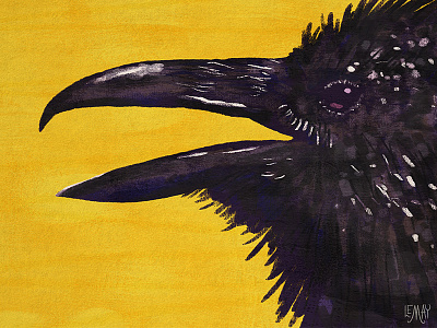 Raven animal bird crow digital art painting raven