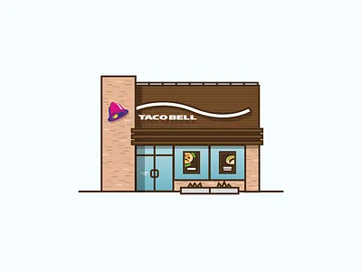Taco Bell bell brick building fast food food illustration restaurant taco tacos