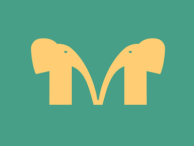 M elephants green image letters m mirror symmetry typehue typography yellow