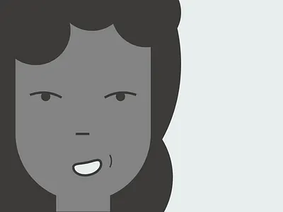 Going Places black and white character illustration lines simple woman