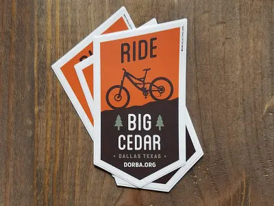 Stickers for Big Cedar MTB Trail badge bike cedar cycle cycling dallas downhill mountain bike mtb texas tree vector