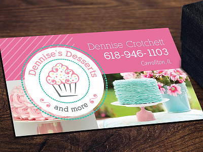 Dennises's Desserts Business Cards baking cake graphic design