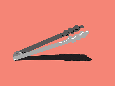 Salad Tongs Illustration cooking funky tongs