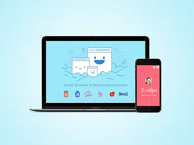 Dev portfolio browser developer illustration platform portfolio responsive