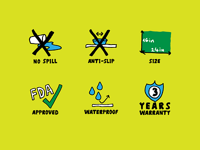 Packaging icons hand drawn icons