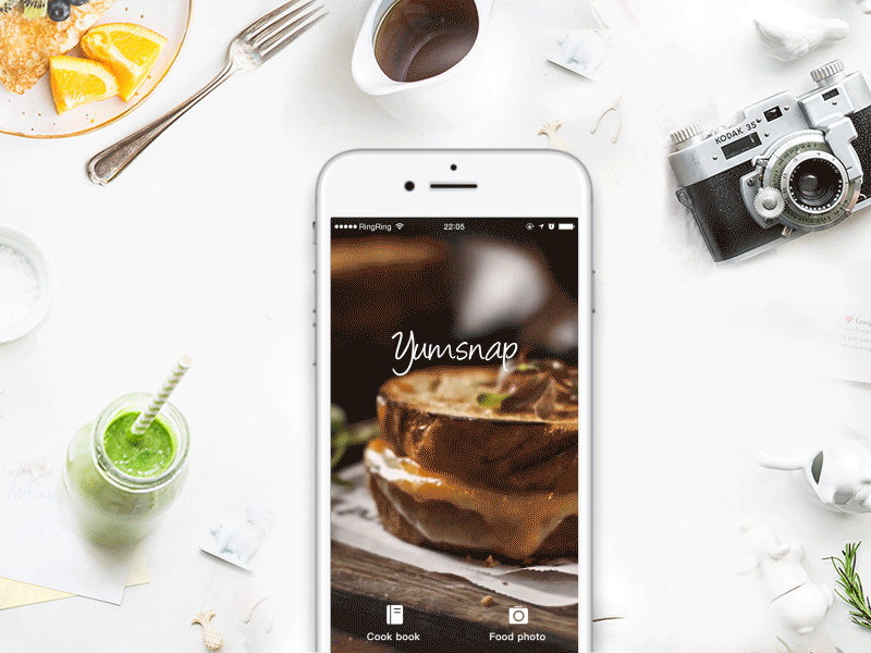 Yumsnap-Login animation design food ui