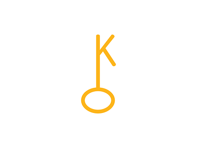 Key door icon k key letter logo mark open symbol