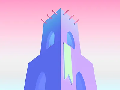 Tower 3d c4d cinema 4d flat