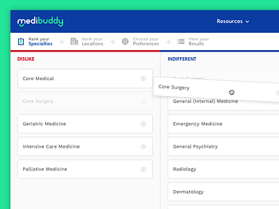 Medibuddy Kanban drag kanban ranker sort