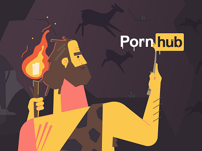 Cave artist artist cave caveman character illustration logo pornhub stolz trickpics