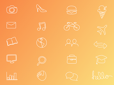 Single Line Icons icons lineicons outline single line