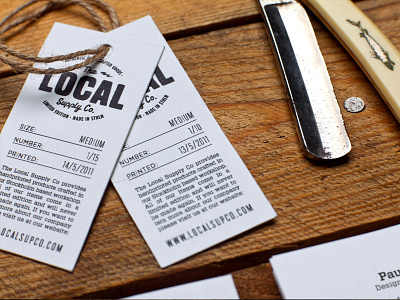 Local Supply Company Hangtags branding hangtags identity logo logotype print typography