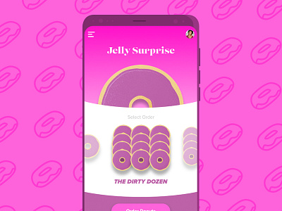 Donut Ordering App donut donuts food jelly order ordering pattern s8 samsung ui ux