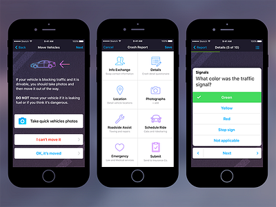 Quick Crash app ios mobile ui