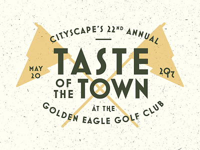 Tasty Town badge gold golf grass logo retro taste texture town type vintage