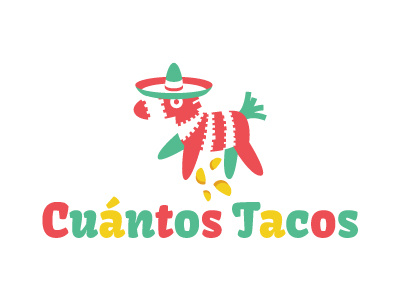 Cuantos Tacos Mexican Food Custom Logo | SOLD donkey fast food mexican penata sombrero taco tacos