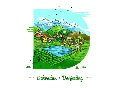 D ~ Dehradun - Darjeeling. 36day d @36daysoftype adobe designmilk designspiration graphicdesigncentral illustration illustree india pirategraphic sheherseries theydrawandtravel