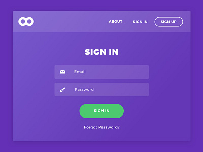 Sign In - New Theme barney form mobile first purple sign in ui design