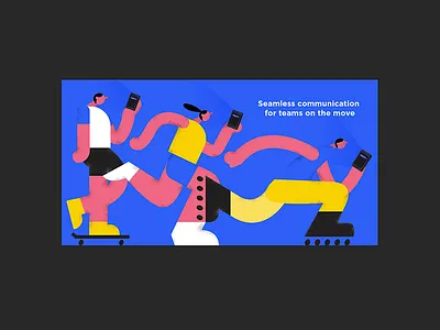Deskless Teams advertisement branding characters communication design illustration mobile app print typography
