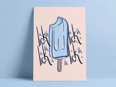 LICK IT adobe food icecream illustrator lick love pantone popsicle summer